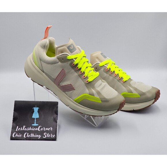 VEJA Women's Natural Babe Jaune Fluo Condor 2 Alveomesh  Running Shoes Sz 10 251 - Picture 5 of 16
